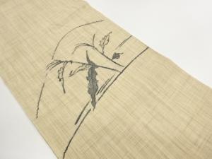 紗 草花模様織出し名古屋帯